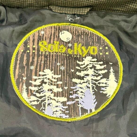 Soia & Kyo Herringbone Down Parka with fur lined zip off hood. Size Petite Small - Picture 6 of 10